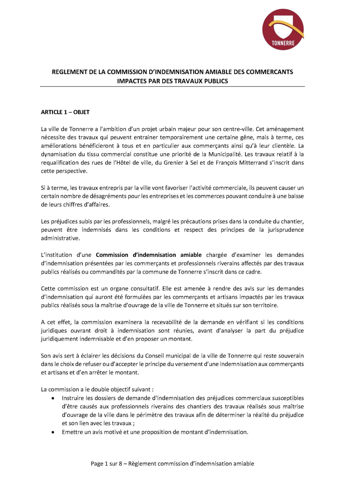 Règlement de la commission
